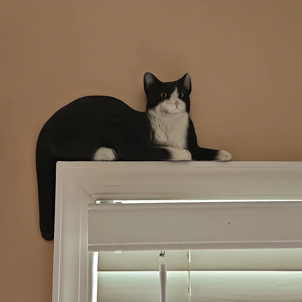 Vintage 90's Door Topper Or Shelf Sitter Tuxedo Cats By CBC & Young Concepts - Picture 5 of 16